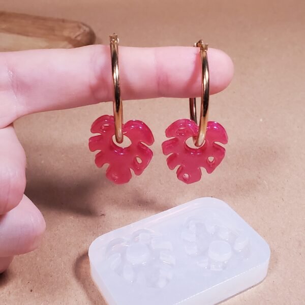 Paire boucle d'oreille feuille - Moule en silicone – Image 2