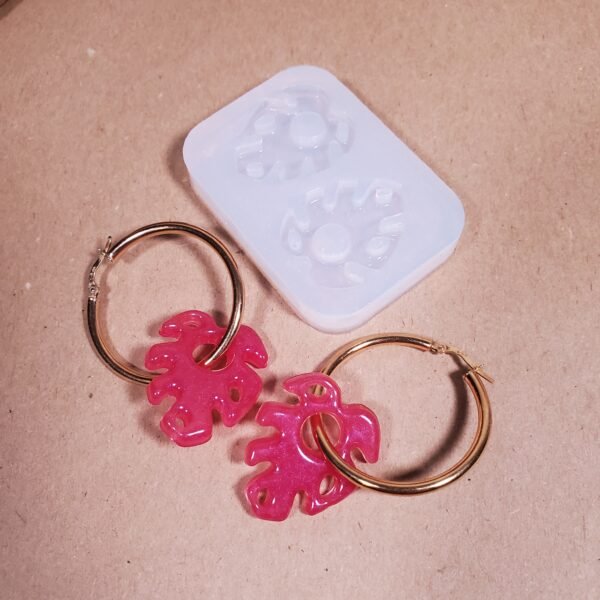 Paire boucle d'oreille feuille - Moule en silicone