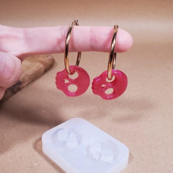 Paire boucle d'oreille crâne - Moule en silicone – Image 2