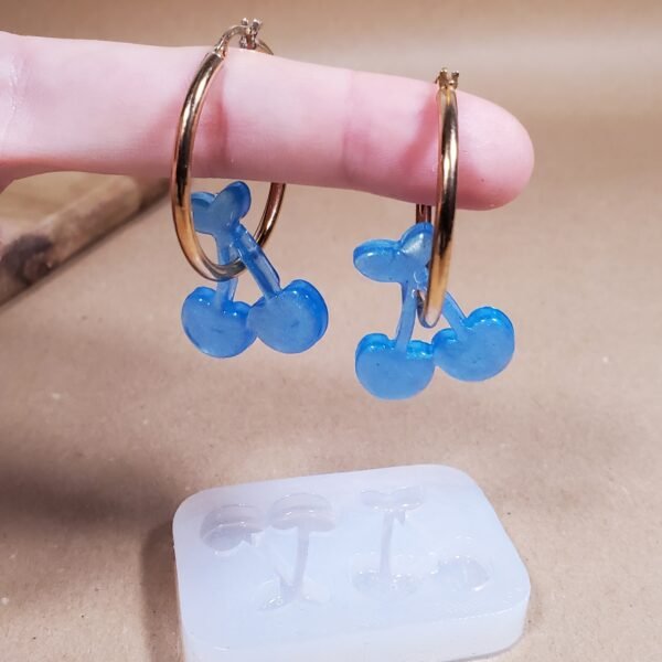 Paire boucle d'oreille cerise - Moule en silicone – Image 2