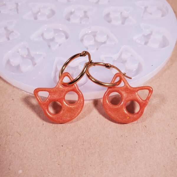 Boucle d'oreille chat - Moule en silicone